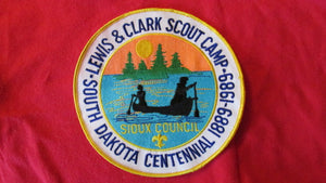 Lewis & Clark Scout Camp 1989, Sioux Council, South Dakota Centennial 1889-1989, 6" round