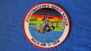 Mach-Kin-O-Siew, scoutmaster's merit badge, West Suburban Council, 5" round