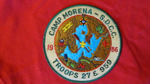 Morena, 1986, San Diego County Council, troops 27 & 959, 5" round