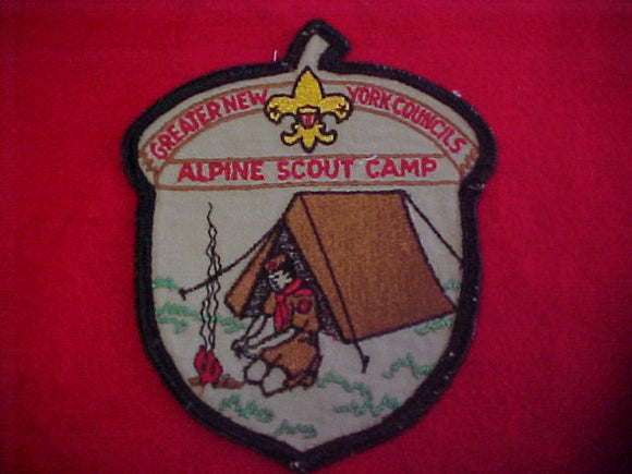 jacket patch, alpine scout camp, greater new york councils, 1960's, 5x6