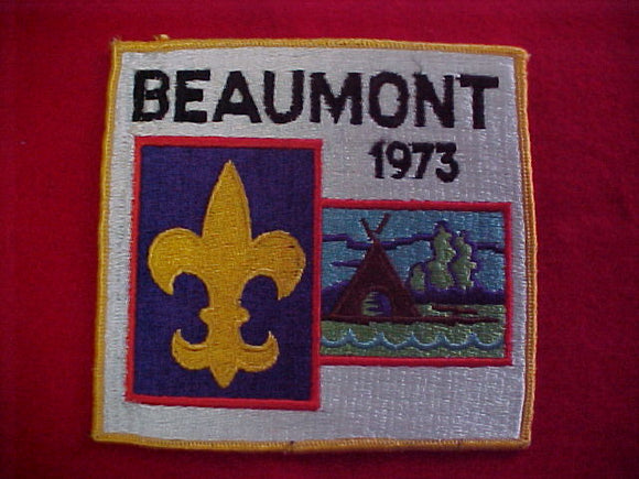 jacket patch, beaumont, 1973, 5 5/8x5 1/4