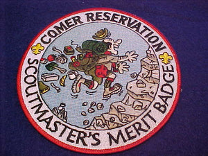 Comer Resv., Scoutmaster's Merit Badge, 5" jacket patch, man hiking