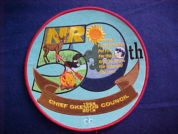 NORTHWOODS SCOUT RESERVATION, 1962-2012, CHIEF OKEMOS COUNCIL, JACKET PATCH, 8