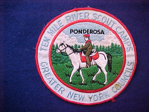 ten mile river scout camps, ponderosa, greater new york councils, 5 1/2" round, used