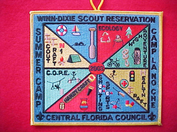 winn-dixie scout reservation, la-no-che, central florida council, 2003, 5x5 1/2