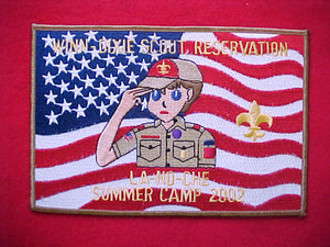 winn-dixie scout reservation, la-no-che, central florida council, 2002, 7x4 3/4" rectangle, lt.brown bdr.