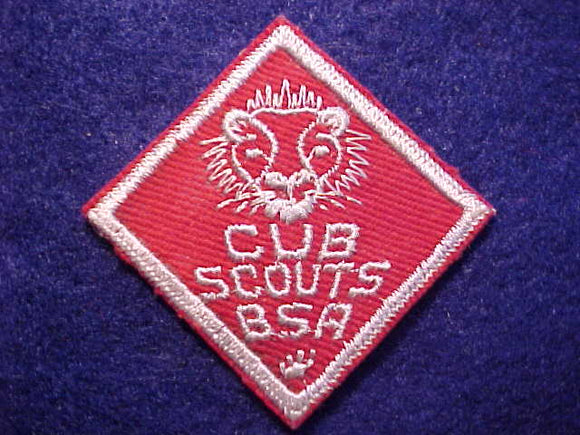 LION CUBS BSA, RED TWILL, 1955-67, TYPE 2 LION HEAD