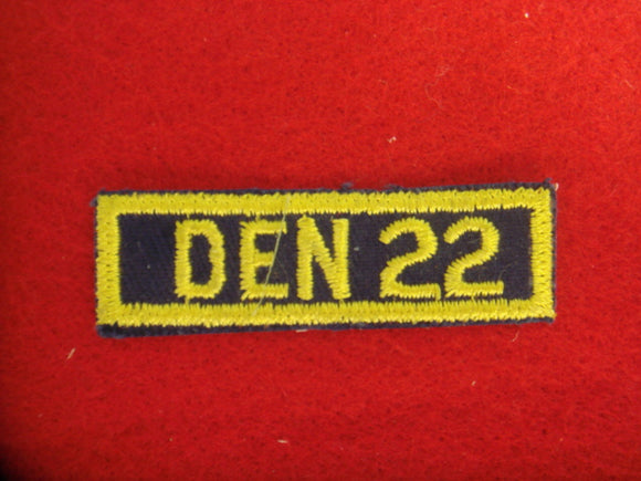 Den 22 Patch Cloth Back