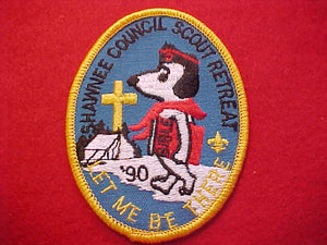 SNOOPY PATCH, 1990, SHAWNEE C. SCOUT RETREAT