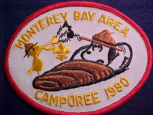 SNOOPY & WOODSTOCK PATCH, 1980, MONTEREY BAY AREA CAMPOREE
