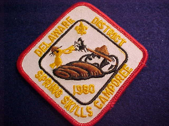 SNOOPY & WOODSTOCK PATCH, 1980, DELAWARE DISTRICT SPRING SKILLS CAMPOREE