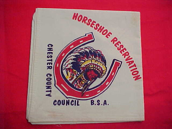 HORSESHOE SCOUT CAMP N/C, CHESTER COUNTY C., LT. GREEN, USED