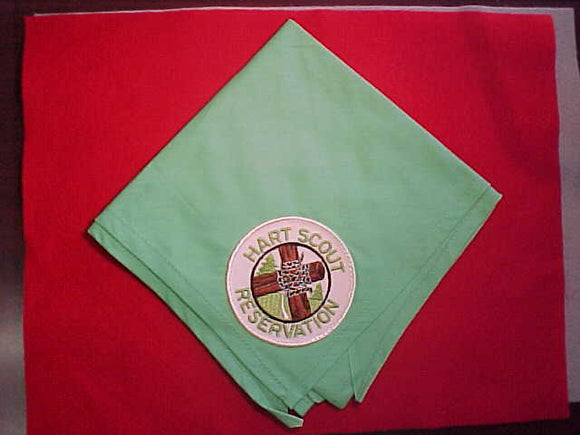 HART SCOUT RESERVATION NECKERCHIEF WITH PATCH, GREEN COTTON
