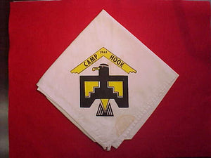 HOOK CAMP NECKERCHIEF, 1961, USED, STAINED