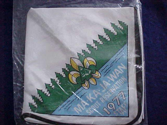 MA-KA-JA-WAN SCOUT RESV. NECKERCHIEF, 1977, STAFF, MINT IN ORIG. BAG