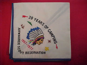 AHWAHNEE SCOUT RESV. N/C, 1957-1977, ORANGE COUNTY COUNCIL, CALIFORNIA, EMBROIDERED