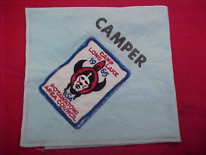 LONG LAKE CAMP N/C, CAMPER, 1965, POTAWATOMI AREA COUNCIL, PATCH SEWN ON, USED