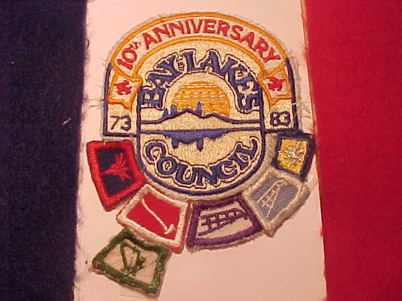 BAY LAKES COUNCIL PATCH + 6 SEGMENTS, 1973-83, USED