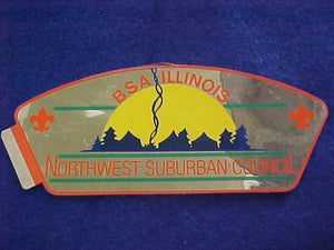 NORTHWEST SUBURBAN COUNCIL STICKER, CSP SHAPE, FOIL