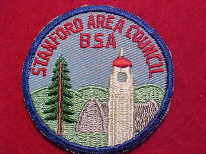 STANFORD AREA COUNCIL PATCH, 2.5" ROUND, MINT COND.