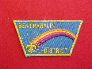BEN FRANKLIN DISTRICT, CLOTH BACK