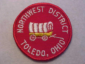 NORTHWEST DISTRICT, TOLEDO, OHIO, VERTICAL RED STRIPES ON WAGON COVER