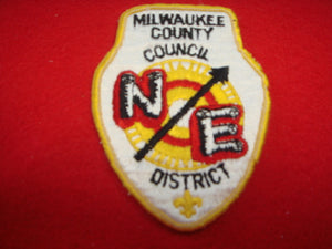 Northeast District Milwaukee County Council, Fully Embroidered, Used