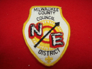 Northeast District Milwaukee County Council, fully embroidered