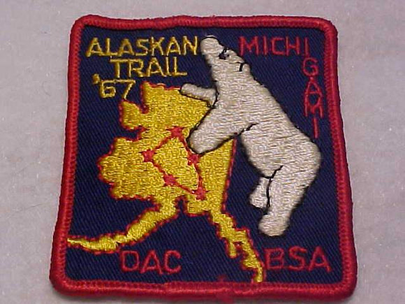 1967 DETROIT AREA COUNCIL PATCH, MICHIGAMI DISTRICT, ALASKAN TRAIL, USED