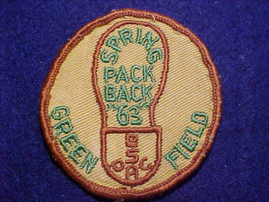 1963 DETROIT AREA C., GREENFIELD SPRING PACK BACK, USED