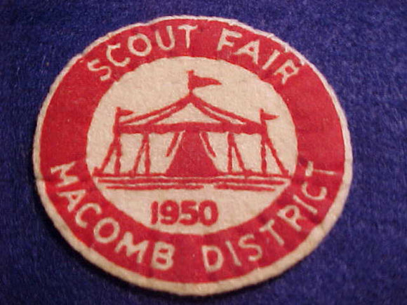 1950, DETROIT AREA C., MACOMB DISTRICT SCOUT FAIR, FELT, USED