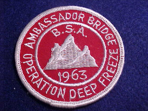 1963, DETROIT AREA C., AMBASSADOR BRIDGE DISTRICT OPERATION DEEP FREEZE, PAPER ON BACK