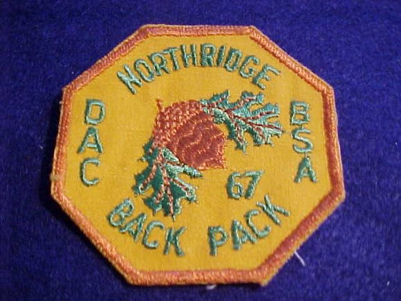 1967, DETROIT AREA C., NORTHRIDGE DISTRICT BACK PACK