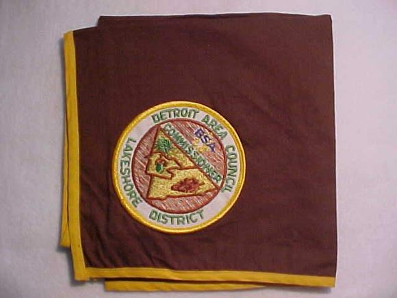 DETROIT AREA COUNCIL N/C, LAKESHORE DISTRICT COMMISSIONER, BROWN N/C WITH PATCH