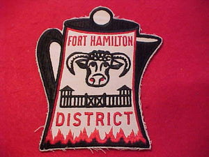 FORT HAMILTON DISTRICT JACKET PATCH, 5.25 X 6"