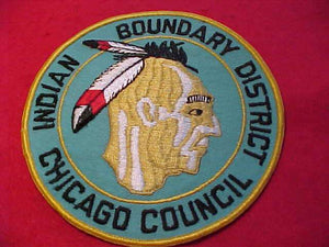INDIAN BOUNDARY DISTRICT JACKET PATCH, CHICAGO C., 6" ROUND