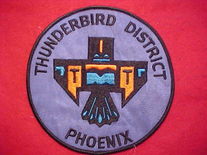 THUNDERBIRD DISTRICT JACKET PATCH, PHOENIX, AZ, 6" ROUNC