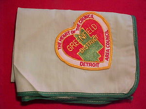 GREENFIELD DISTRICT PATCH ON NECKERCHIEF, DETROIT A. C., 1960'S