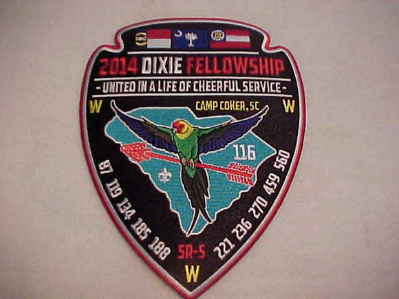 2014 DIXIE FELLOWSHIP JACKET PATCH, SECTION SR5, CAMP COKER, SC