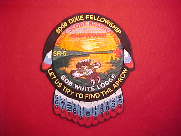 2006 SECTION SR5 DIXIE FELLOWSHIP JACKET PATCH, KNOX SCOUT RES, HOST LODGE 87 BOB WHITE