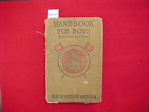 HANDBOOK FOR BOYS, BOY SCOUTS OF AMERICA, TYPE 2B, GREEN COVER, PRINTED 1921-22, POOR CONDITION