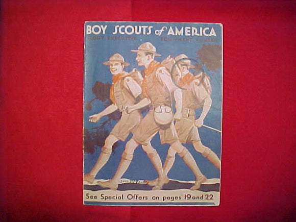 1932 BOY SCOUTS OF AMERICA SCOUT EXECUTIVE EQUIPMENT NUMBER,SPECIAL OFFERS ON BOTTOM,8.5