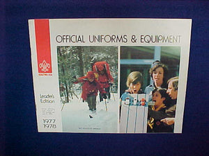 1977-78 OFFICIAL UNIFORMS AND EQUIPMENT,LEADER'S EDITION,11 X 8.5,16 PAGES