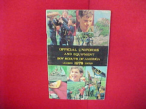 1978 OFFICIAL UNIFORMS AND EQUIPMENT,BSA LEADER'S EDITION,5.5 X 8.5,47 PAGES