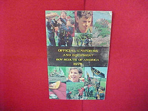 1978 OFFICIAL UNIFORMS AND EQUIPMENT,BSA,5.5" X 8.5",47 PAGES