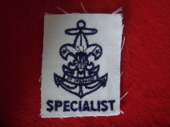 Sea Scout Specialist White Twill Cloth Back 1966-Present