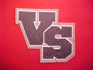 VARSITY SCOUT CHENILLE WITH WHITE EMBROIDERED BORDER OF VS,1980-89 ISSUE