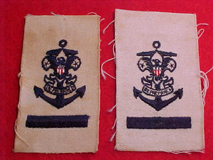 SEA EXPLORING APPRENTICE RANK PATCHES (2), TWO VARIETIES, CLOTH BACK, SOILED