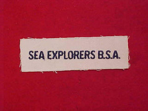 UNIFORM STRIP, SEA EXPLORERS B.S.A., BLUE ON WHITE TWILL, CLOTH BACK