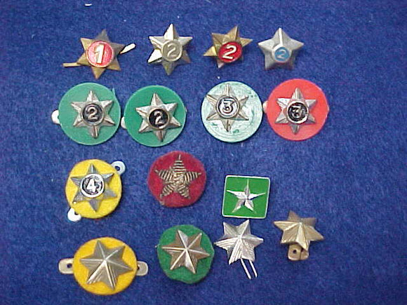 UNIDENTIFIED BOY SCOUT SERVICE/YEAR PINS, QUANTITY=15, VARIOUS COUNTRIES, NOT USA